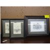 Image 1 : 3 FRAMED PRINTS, 2 OWLS & AN ELK