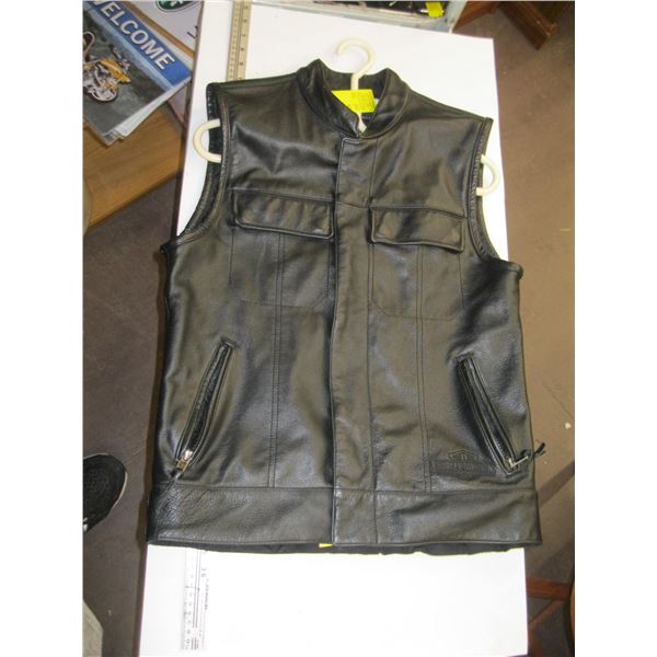 HARLEY DAVIDSON LEATHER VEST, SZ. S