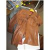 Image 1 : BROWN LEATHER JACKET & A GREY LEATHER JACKET, BOTH SMALL
