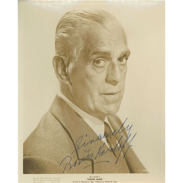 Boris Karloff Universal Monster signed photo