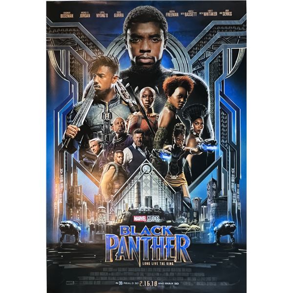 Black Panther cast signed movie poster