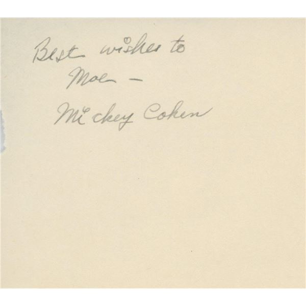 Gangster Mickey Cohen signature cut