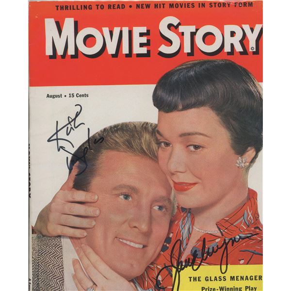 Kirk Douglas and Jane Wyman signed "Movie Story Magazine"