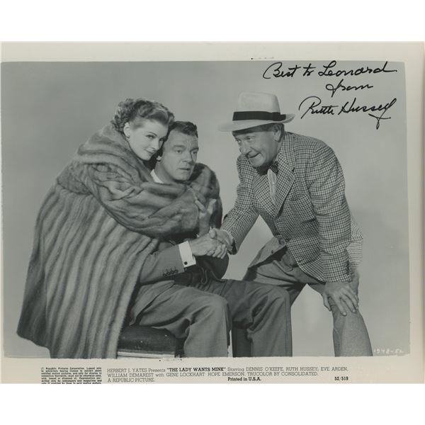 Ruth Hussey signed "The Lady Wants Mink" movie photo