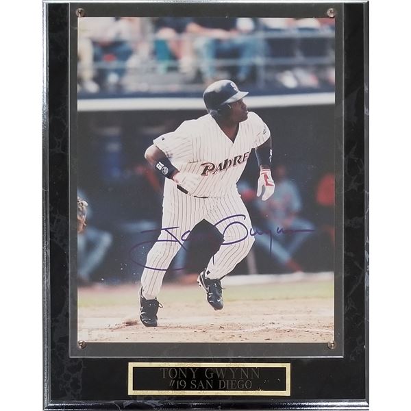 Tony Gwynn signed San Diego Padres photo plaque