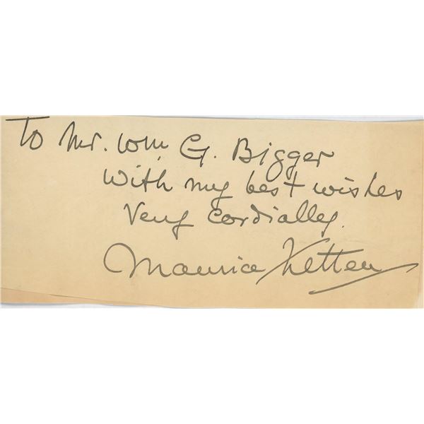 Maurice Ketten signed note