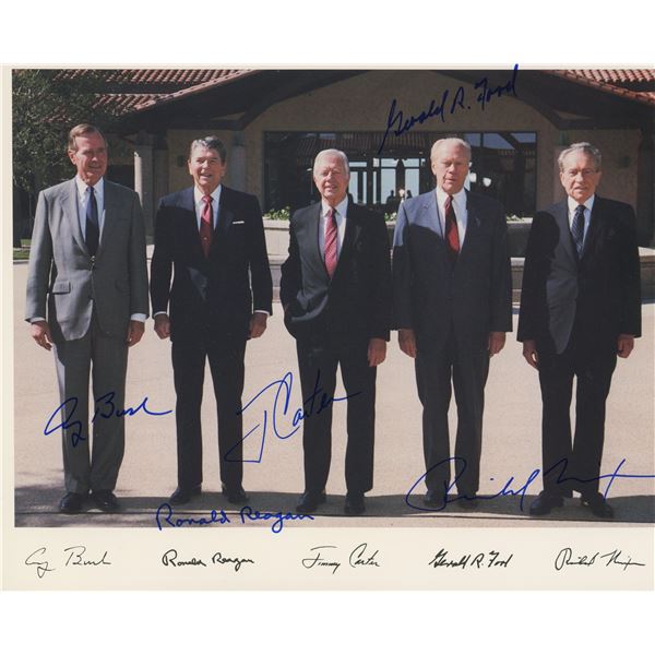 5 American Presidents signed photo