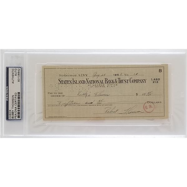 Bobby Thomson encapsulated signed check