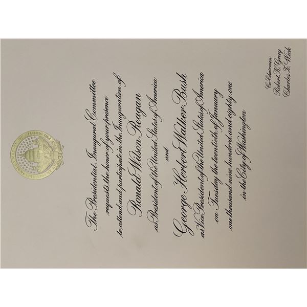 Reagan, Bush 1981 Inauguration Invitation