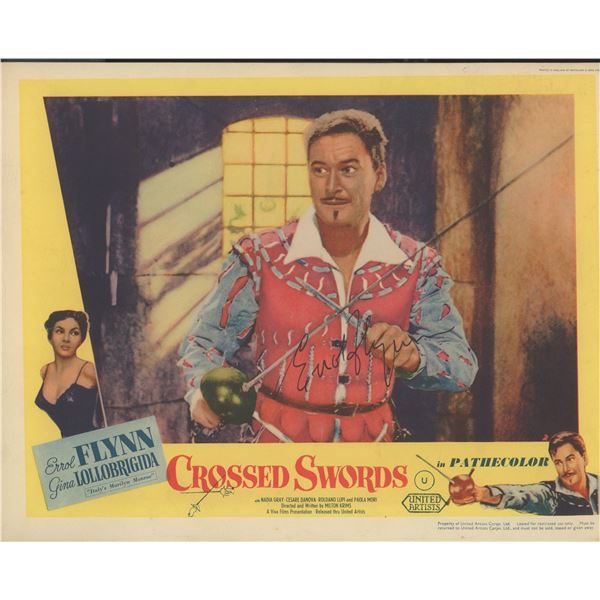 Errol Flynn signed "Crossed Swords" movie photo
