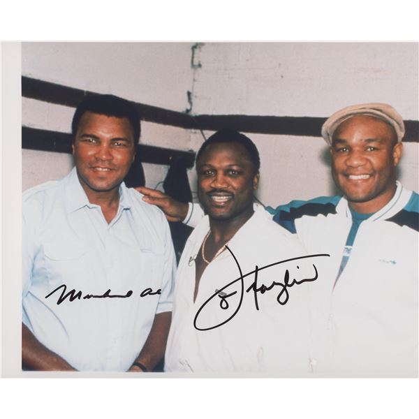 Muhammad Ali and Joe Frazier signed photo