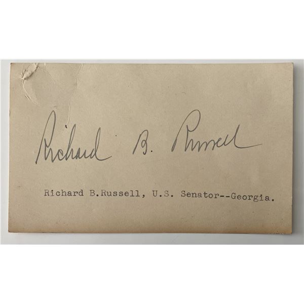 US Senator of Georgia Richard B. Russell signed autograph card