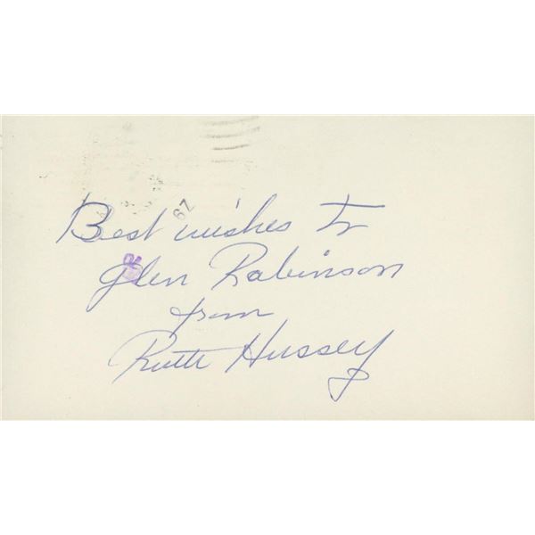 Ruth Hussey signed note