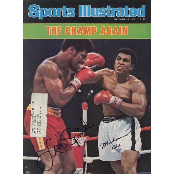 Leon Spinks and Muhammad Ali signed magazine