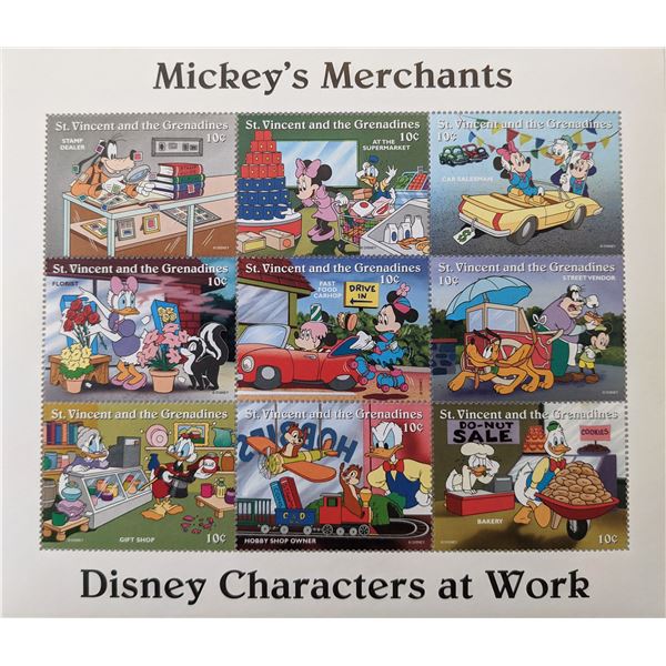 Mickey's Merchants Disney Characters at Work Stamp Set