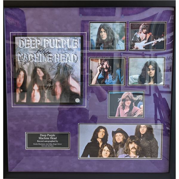 Deep Purple Machine Head Custom Matted and Framed Signed Record