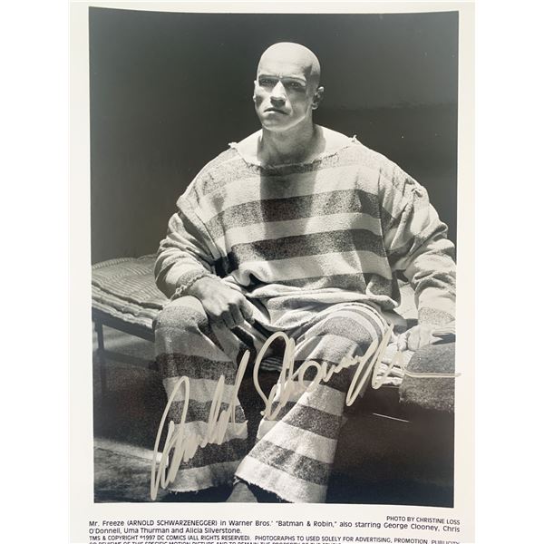 Batman & Robin Arnold Schwarzenegger signed movie photo