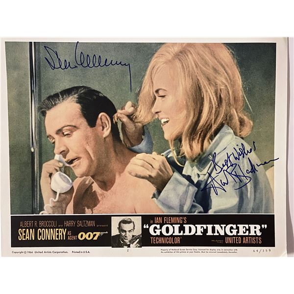 James Bond Goldfinger signed lobby card