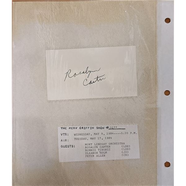 First Lady Roslyn Carter Signature Cut