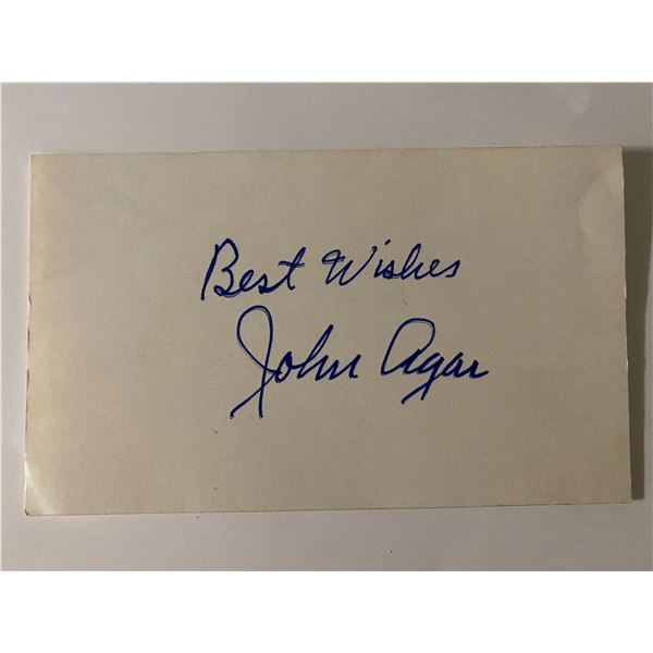 John Agar signature cut