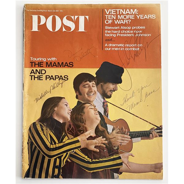 The Mamas & the Papas  signed Saturday Evening Post Magazine March 25, 1967