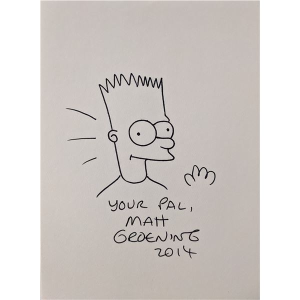 Bart Simpson Matt Groening signed sketch
