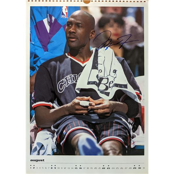 Michael Jordan Chicago Bulls 1998 autographed calendar page