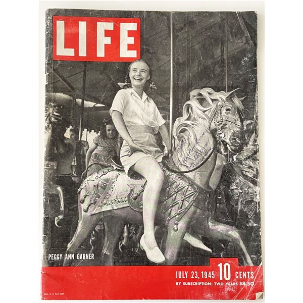 Peggy Ann Garner signed LIFE magazine