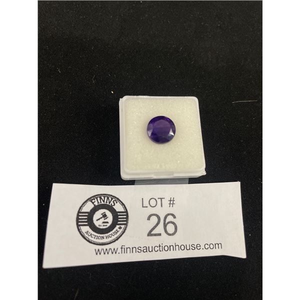 Dark Amethyst 3.925ct 9.80 x 6.45mm Round Cut-VS Clarity-Africa Untreated