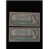 Image 2 : Lot of 6 Circulated Bank of Canada $1 Notes. 1954 x 2 , 1967 With Serial Numbers x 2 and 1967 Withou