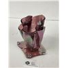 Image 2 : Irridescent Hand Blown Slumped Art Glass Vase by Michaela Davidson Has Paper Label