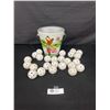 Image 1 : 1960's Golf Ball Bucket with 25 Plastic Golf Balls Made in Hong Kong