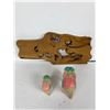 Image 2 : Nice Elephant Lot. Wooden Wall Hanging and 2 Painted Wooden Elephants