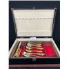 Image 1 : Silverplated Cutlery Set by Oneida in Box. Missing Serving Pieces