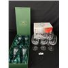 Image 1 : Set of 4 Trellis Fine Cut Leaded Crystal Win Glasses Plus Set of 6 Bohemia Crystal Red Wine Glasses