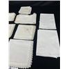 Image 2 : Large Lot of Beautiful Embroidered and Lace Napkins. Various Sizes and Materials
