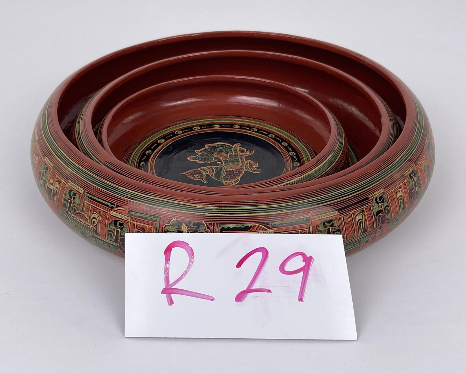 Myanmar Burma Lacquer Offering Bowls