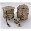 Pair of Antique Burma Myanmar Silver Prayer Wheels