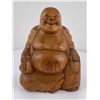 Carved Wood Happy Buddha