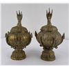 Pair of Bronze Tibetan Buddhist Offering Pots