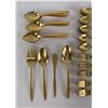 Image 2 : Group of Mid Century Gold Wash Flatware