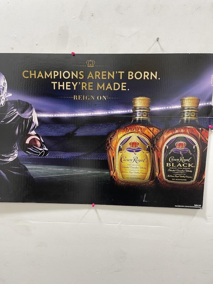Crown Royal NFL Football Bar Display Sign