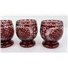 Image 8 : Group of Antique Czech Ruby Cut Glass Tumblers