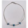 Image 2 : Navajo Turquoise Liquid Silver Necklace