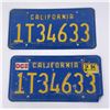 Image 1 : Pair of California Blue and Yellow License Plates