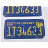 Image 3 : Pair of California Blue and Yellow License Plates