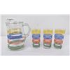 Image 1 : Mid Century Striped Water Pitcher Set