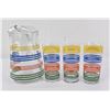 Image 4 : Mid Century Striped Water Pitcher Set