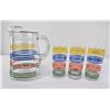Image 5 : Mid Century Striped Water Pitcher Set
