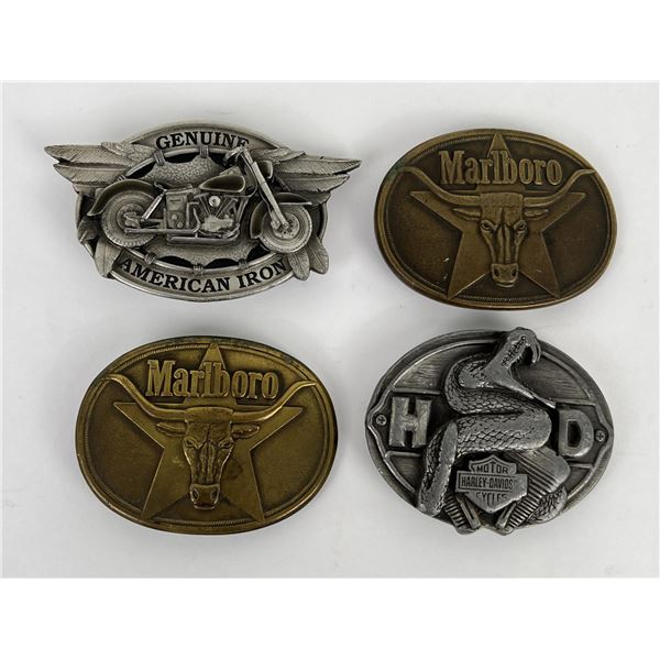 Marlboro and Harley Davidson Belt Buckles